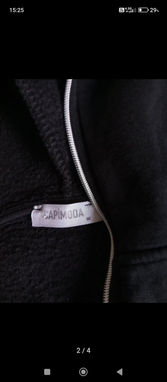 Siyah Kapüşonlu Erkek  Fermuarlı Ceket - Görsel 3