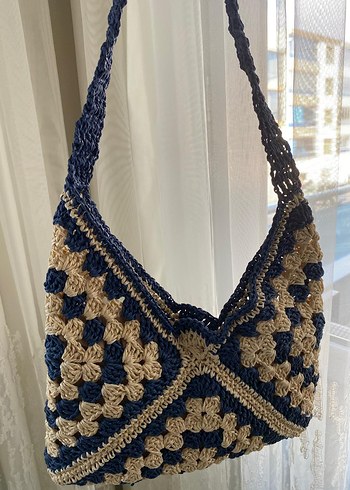 Vakko model kağıt ip örgü çanta - Görsel 2