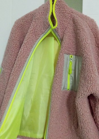 Pembe Fermuarlı Kadın Polar Ceket - Görsel 2