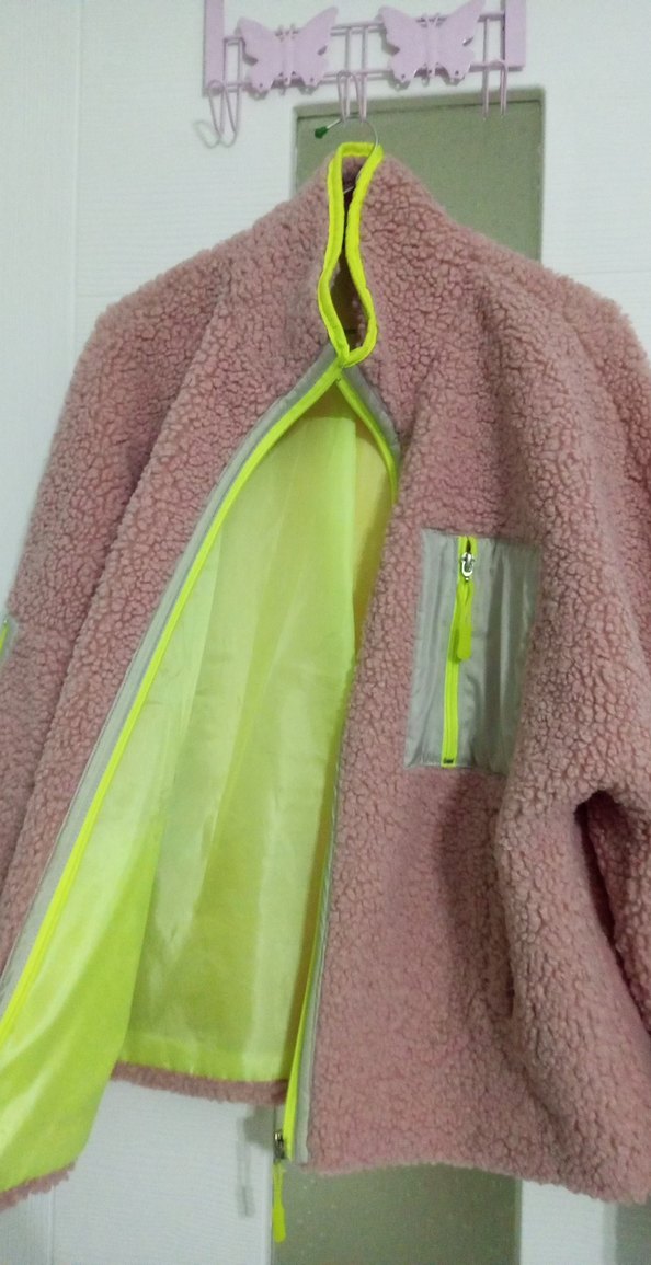 Pembe Fermuarlı Kadın Polar Ceket - Görsel 2