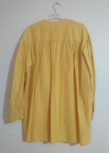 Sarı Nakışlı Uzun Kollu Bohem Gömlek - Görsel 2