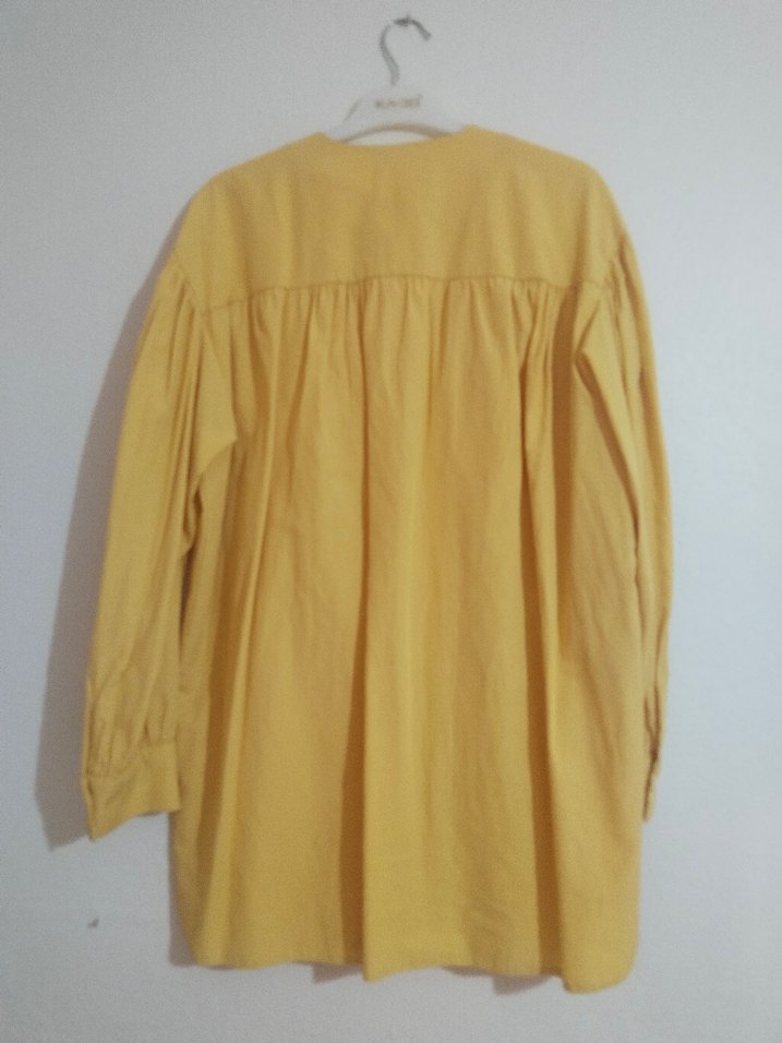 Sarı Nakışlı Uzun Kollu Bohem Gömlek - Görsel 2