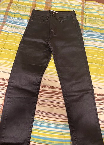 Kadın acı kahve Düğmeli Regular Fit Midi Jean mumlu jean - Görsel 4