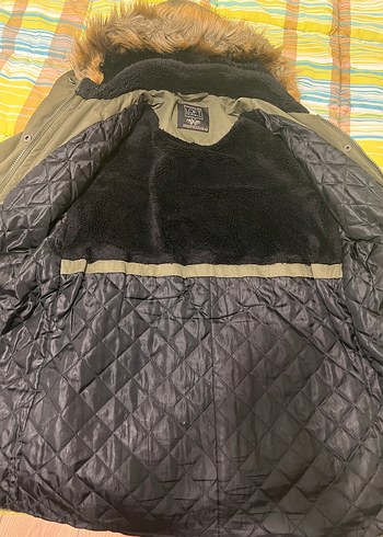 Kürk Detaylı haki yeşil Midi Kadın Mont - Görsel 3