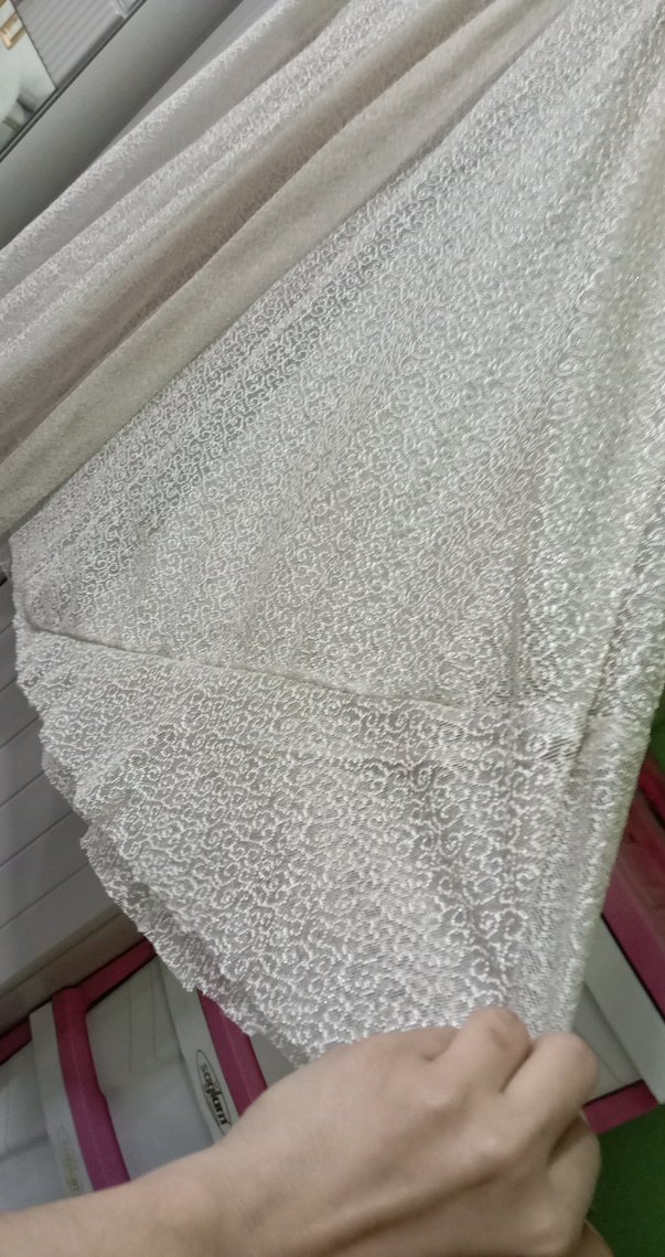 Beyaz Uzun Kollu Keten Elbise - Görsel 4