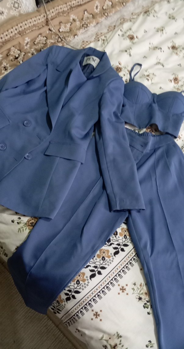 Mavi Midi Kadın Takım - Strappy Detaylı - Görsel 2