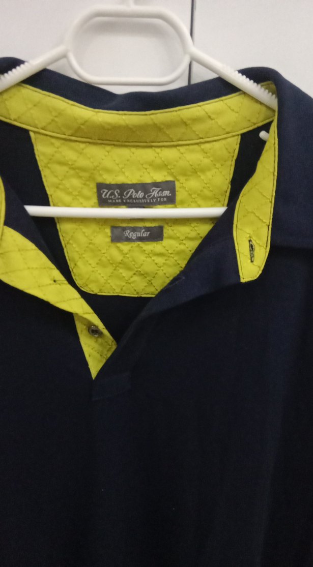 Sarı Detaylı Erkek koyu lacivert Polo Yaka Sweatshirt - Görsel 2