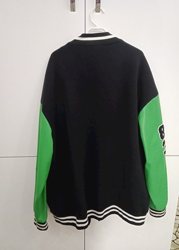 Yeşil Baskılı erkek Bomber Ceket - Görsel 3