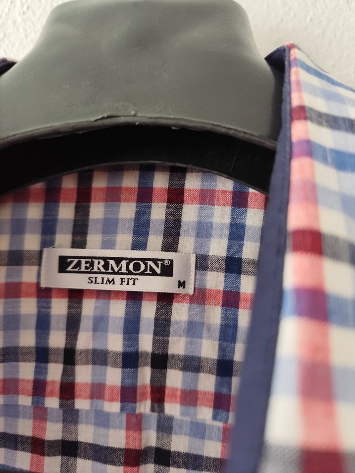 Erkek Kısa Kollu Düğmeli kareli Gömlek - Görsel 2