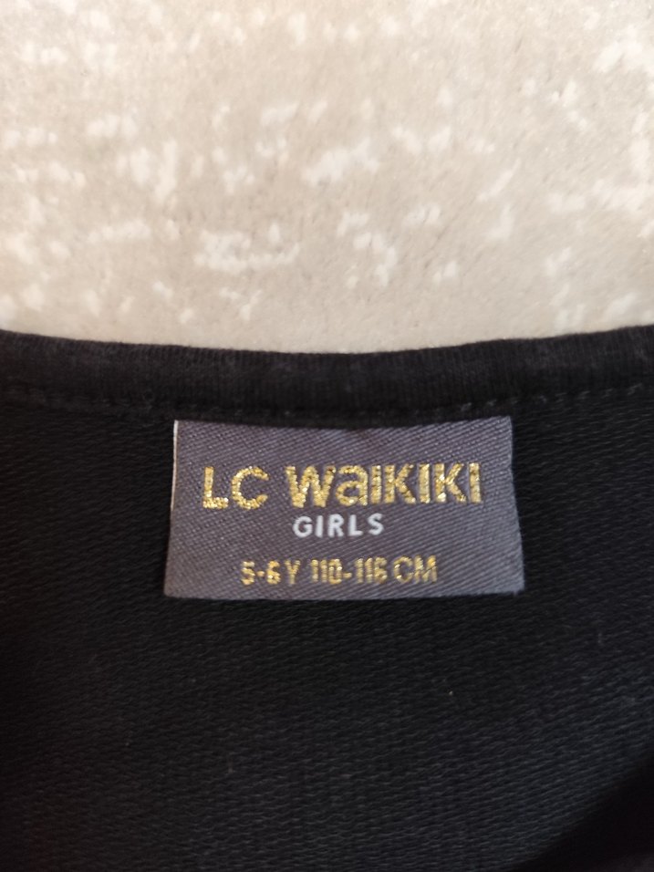 LCW Uzun Kollu Kız Çocuk Kırmızı Siyah Nakışlı Elbise - Görsel 3