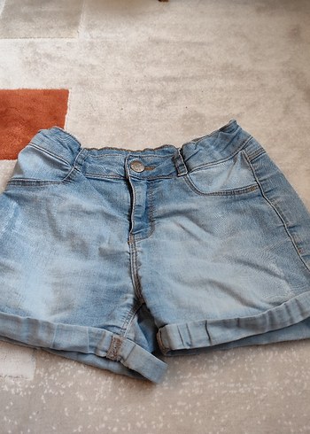 7-8 yaş Lcw Düğmeli Mavi Kız Denim Şort - Görsel 2