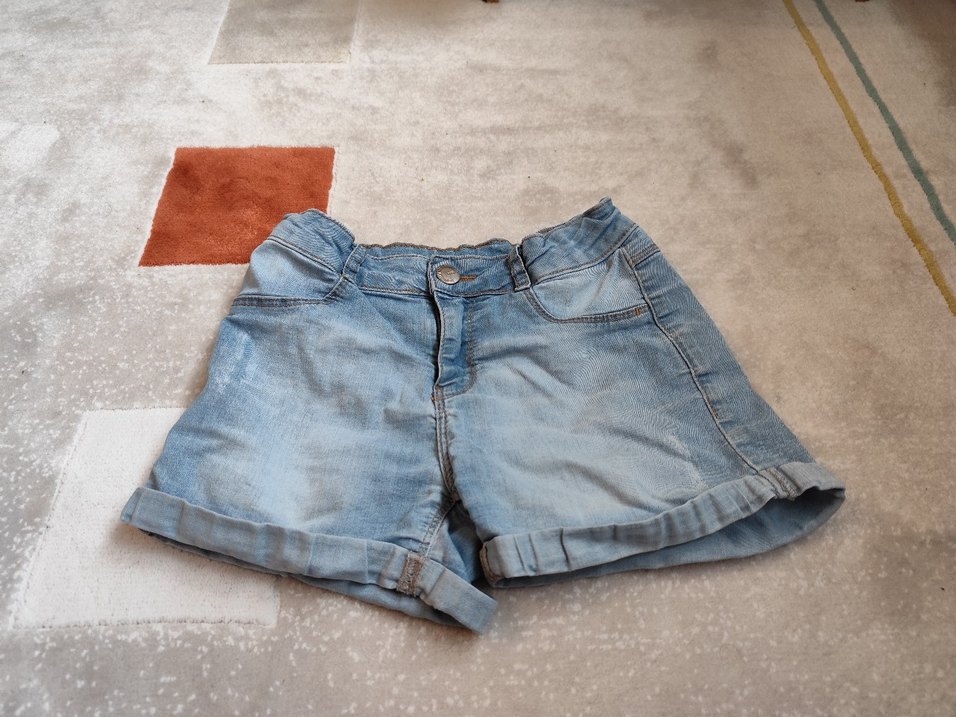 7-8 yaş Lcw Düğmeli Mavi Kız Denim Şort - Görsel 2