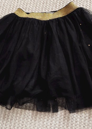 Kız Çocuk Siyah pullu tütülu Fırfırlı Etek - Görsel 2