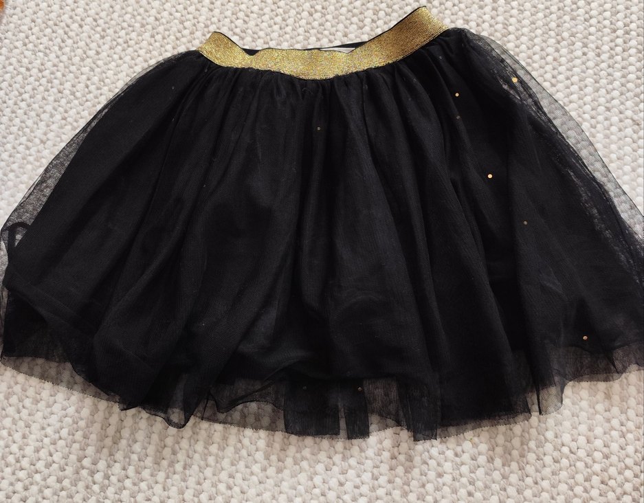 Kız Çocuk Siyah pullu tütülu Fırfırlı Etek - Görsel 2