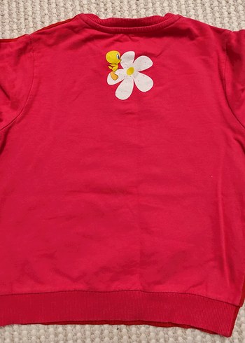 6 Yaş Beden mavi marka Kız Çocuk Kırmızı Baskılı Sweatshirt