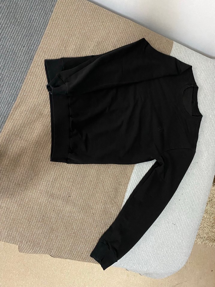 Erkek Siyah Uzun Kollu Basic Sweatshirt - Görsel 2