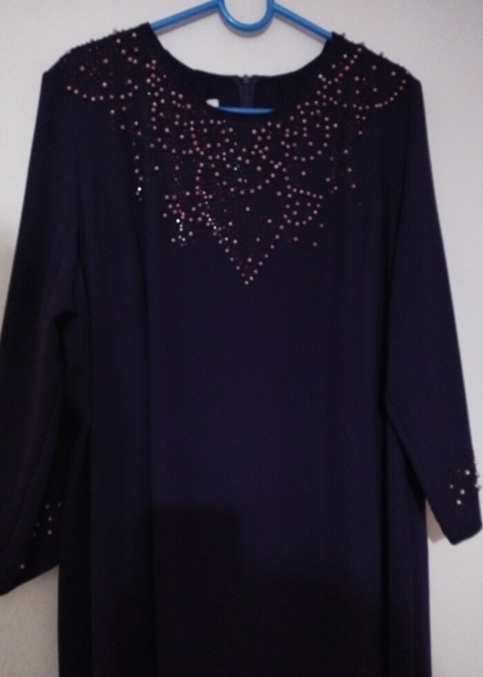 Mor abiye elbise tunik - Görsel 4