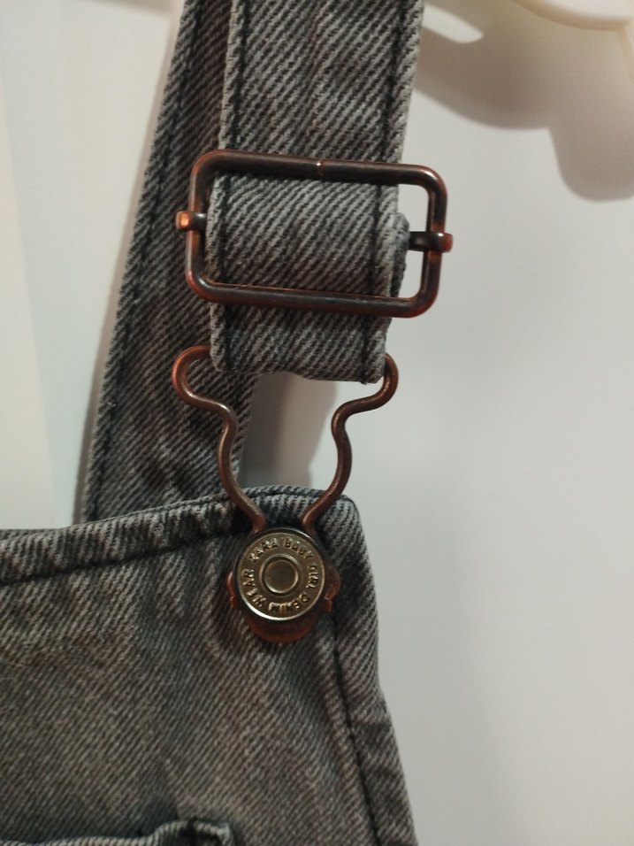 Kız Çocuk Gri Denim Elbise - Görsel 3