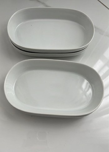 Beyaz Oval Tabak Seti 4 ADET - Görsel 3