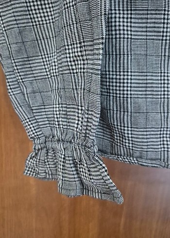 Kız Çocuk Gri Keten Fırfırlı Bluz - Görsel 6