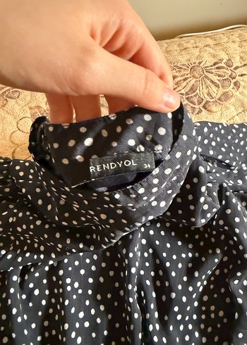 Siyah Puantiyeli Midi Bohem Elbise - Görsel 3