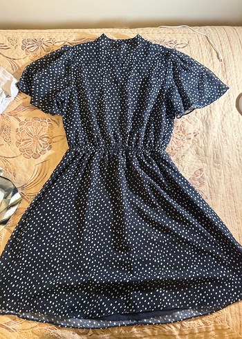 Siyah Puantiyeli Midi Bohem Elbise - Görsel 2