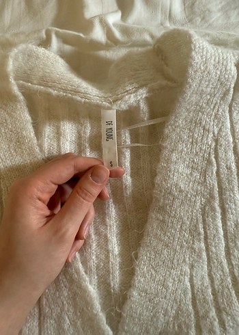 Düğmeli Gri Kadın Hırka - Görsel 3