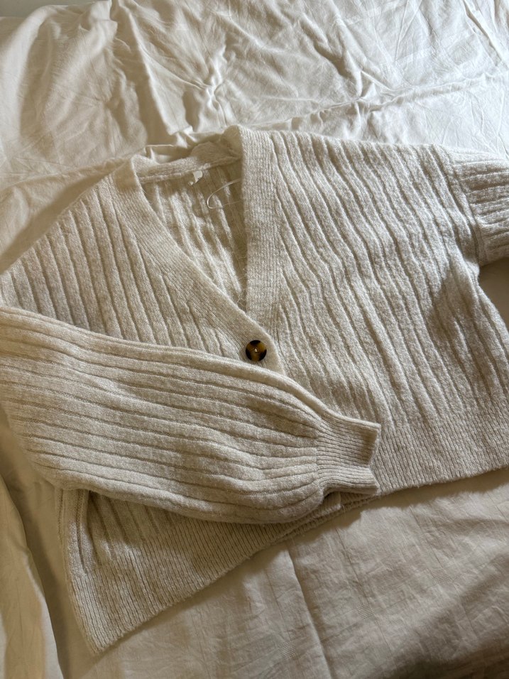 Düğmeli Gri Kadın Hırka - Görsel 2