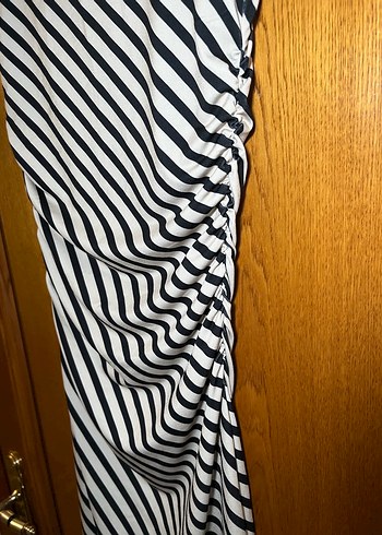 Zebra Desenli Uzun Kollu Kadın Kalem Elbise - Görsel 3