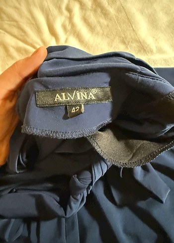 Lacivert Drapeli Hamile Bluzu - Görsel 4