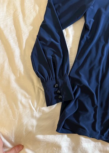 Lacivert Drapeli Hamile Bluzu - Görsel 2