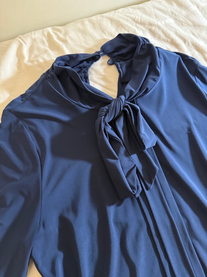 Lacivert Drapeli Hamile Bluzu - Görsel 3