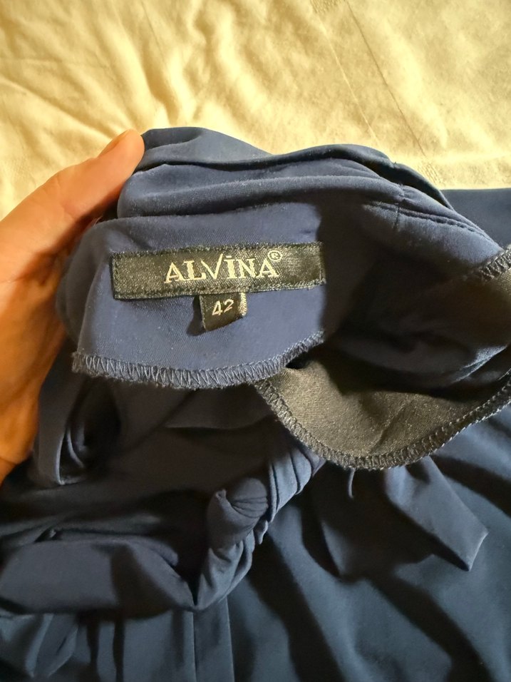 Lacivert Drapeli Hamile Bluzu - Görsel 4