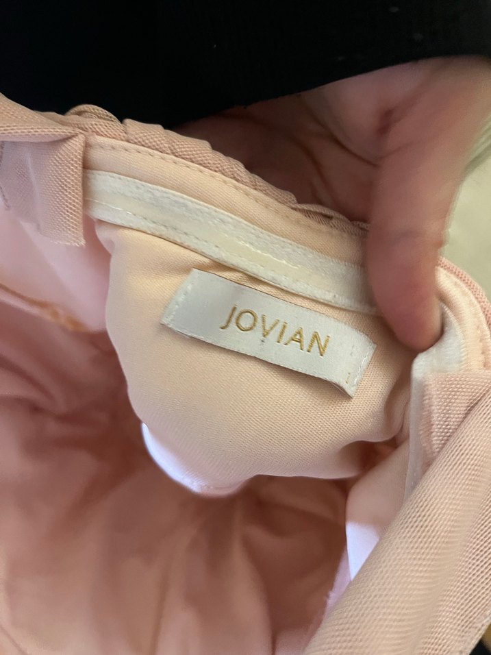 Pembe Pilili Uzun Askılı Abiye Elbise - Görsel 4