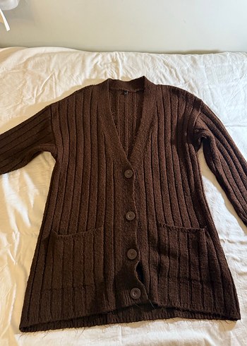 Kadın Kahverengi Örgü Hırka - Görsel 2