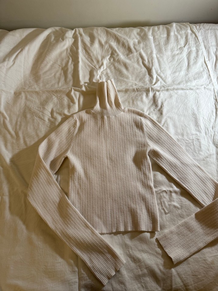 Bej Fitilli Kadın Balıkçı Yaka Triko - Görsel 2