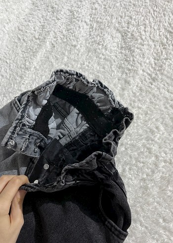 Gri Renkli İki Tonlu Bol Kesim kız çocuk kot Pantolon - Görsel 3