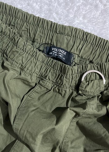 Kadın Yeşil Kemerli Rahat Kumaş Pantolon - Görsel 3