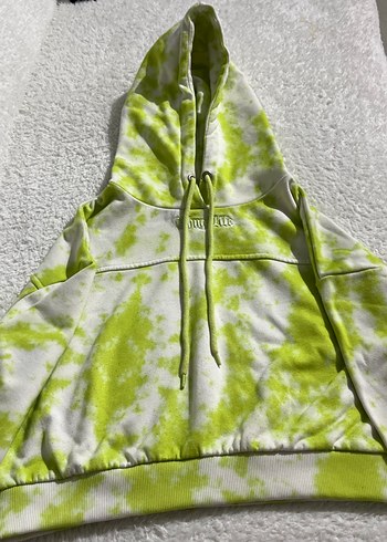 Yeşil-beyaz Kapüşonlu Kadın Sweatshirt - Görsel 3