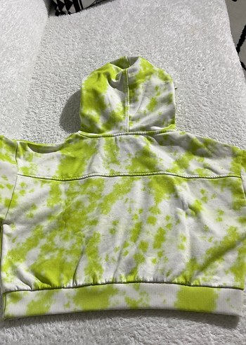 Yeşil-beyaz Kapüşonlu Kadın Sweatshirt - Görsel 4