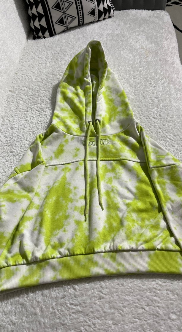 Yeşil-beyaz Kapüşonlu Kadın Sweatshirt - Görsel 3