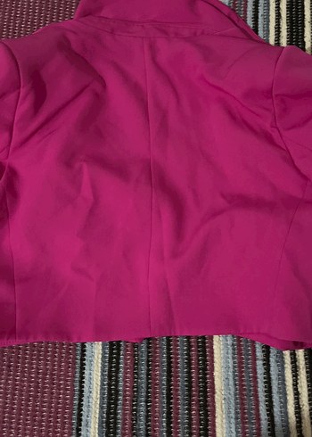 Pembe Mini Kadın Blazer Ceket - Görsel 3