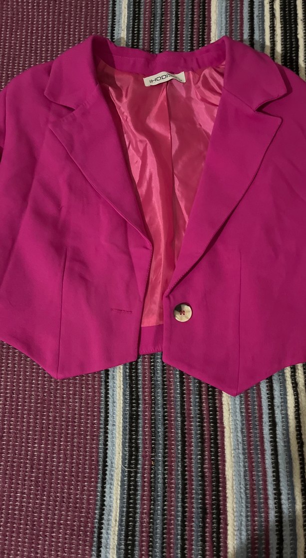 Pembe Mini Kadın Blazer Ceket - Görsel 2