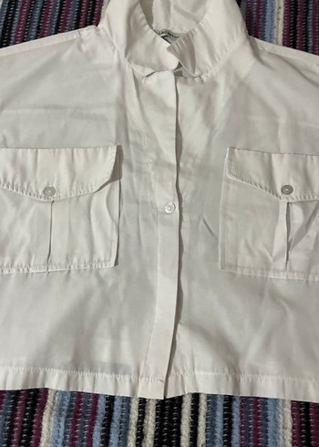 Pamuklu Beyaz Düğmeli Kadın Gömlek - Görsel 3