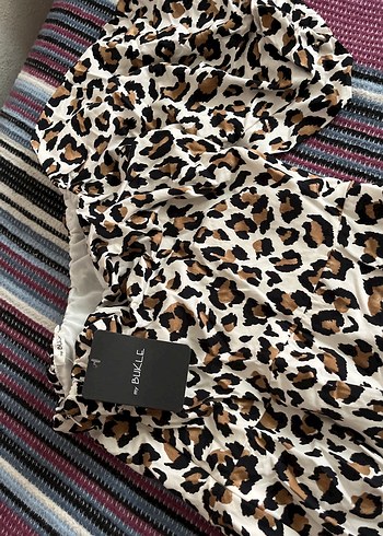 Kahverengi Leopar Desenli Bohem Midi Elbise - Görsel 4