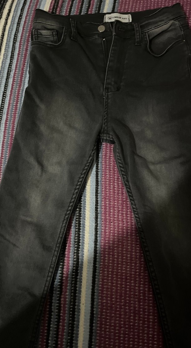 Kadın Siyah Bağcıklı Dar Kesim Jean - Görsel 3