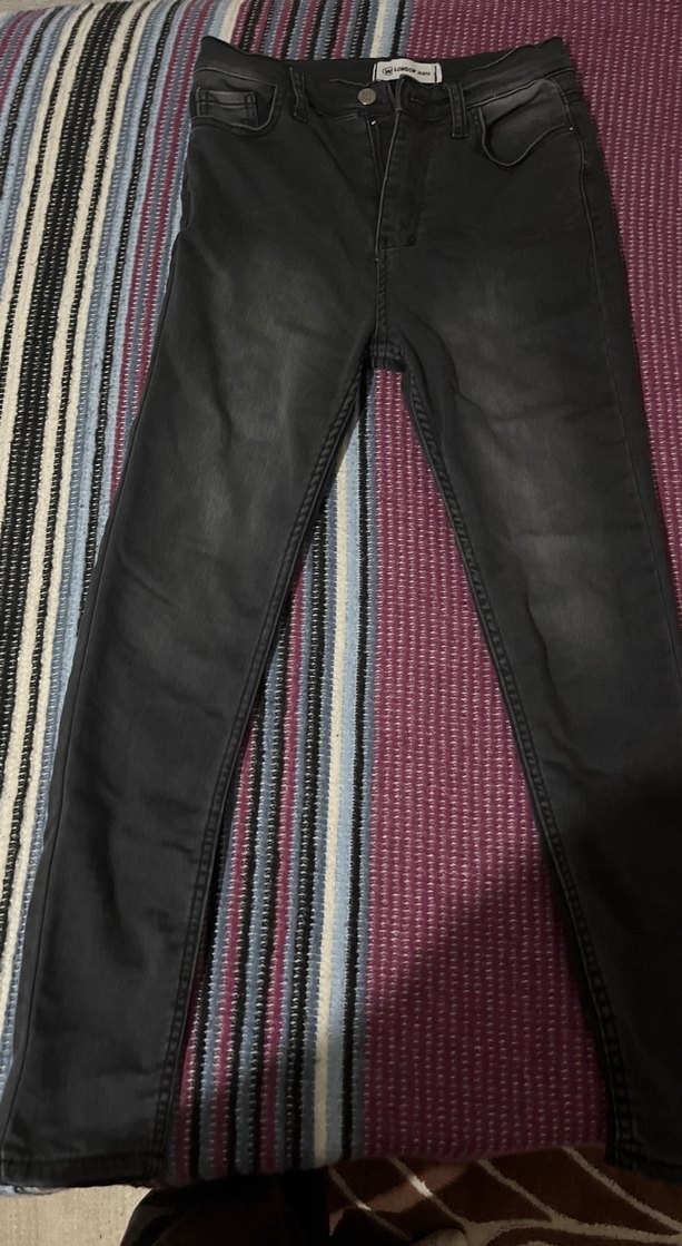 Kadın Siyah Bağcıklı Dar Kesim Jean - Görsel 2