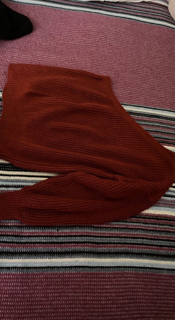 Kırmızı Bohem Triko Kadın Kazak - Görsel 2