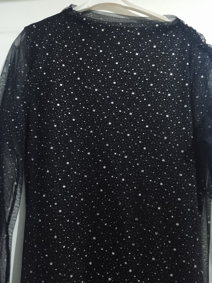 Uzun Siyah Drapeli Parti Elbisesi - Görsel 3