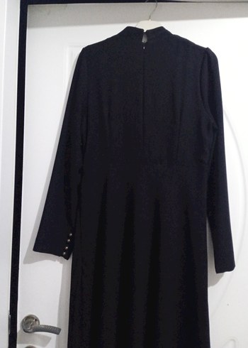 Siyah Uzun Kadın Gotic Düğmeli Kaban - Görsel 3